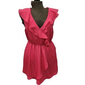 BCBGeneration Surplice Neckline Faux Wrap Skirt Sleeveless Pockets